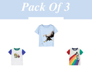 Boys Cotton T-shirts Summer Tees & Tops for Baby Boys Eagle, Fun Design |Toddler Boy Shirt kid Clothing Gift for Boys Pack of 3