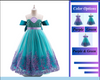 Princess Ariel Mermaid Inspired Girls Kids Dress Costume