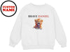 a white sweatshirt with the words brave daniel on it