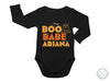 a baby bodysuit that says boo babe ariana