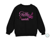 a black sweatshirt with the words princess party on it