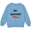 a blue sweatshirt with the words mr and mrs on it