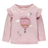 SkipStars Full Sleeve Beautiful Air Balloon Theme Girls T-Shirt, Pink