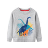 SkipStars Fancy Dinosaur Boys sweatshirt ,Gray