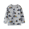 SkipStars 3D Train Inspired Boys Top,Gray