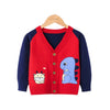 SkipStars Full Sleeve Cute Dino Theme Boys Cardigan, Mulitcolours