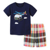 ROYAL BLUE STYLISH HELICOPTER PRINTED GRAPHIC TEE