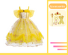 Princess Belle Inspired Girls Dress