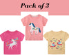 Baby Girl Summer Tops & Tees Collection Unicorn Tee Collection Birds T-shirt | Toddler Baby Girl Clothing Gift for Girls Outfit Pack of 3