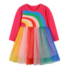 Long Sleeve Rainbow Girl Dresses