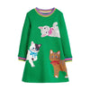 Long Sleeve Girls Dress Cute Cats Design