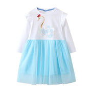 Long Sleeve Girls Dress Cute Duck Design