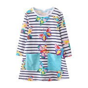 Long Sleeve Girl's Butterfly  Dress