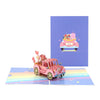 Personalized 3D Handmade Heart Love Car Pop-up Greeting Card - Perfect for Love Wishes, Weddings, Thank You, & Thinking of You Gift for Her