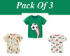 Boys Cotton T-shirts Summer Tees & Tops for Baby Boys Football, Space Rockets  | Toddler Boy Shirt kid Clothing Gift for Boys Pack of 3